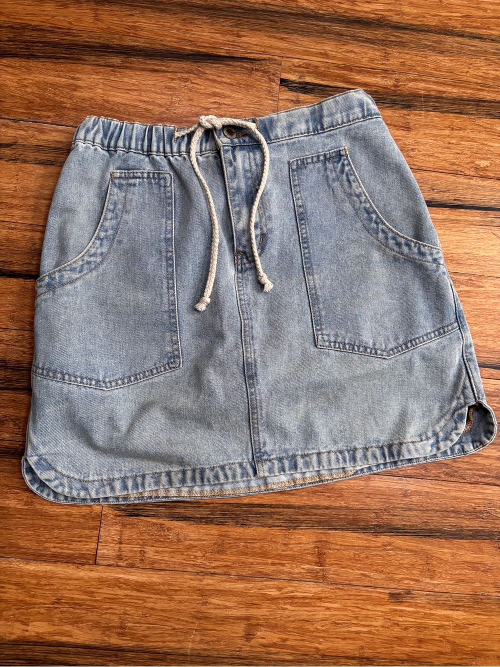 Casual Light Blue Denim  Skirt